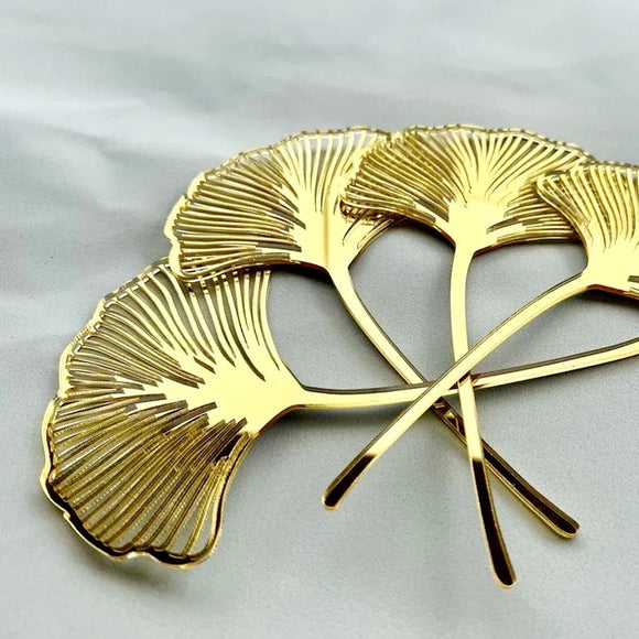 Gold Acrylic Ginkgo Leaf