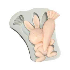 Easter Bunny with carrot silicone mold