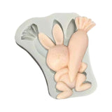 Easter Bunny with carrot silicone mold