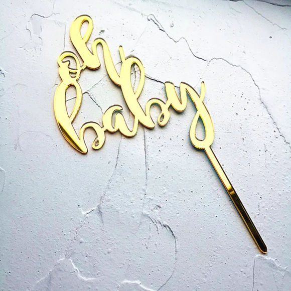 Oh Baby cake topper- GOLD