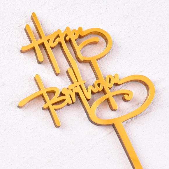 Mini Acrylic Cake Topper- GOLD