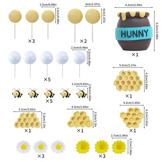 Honey Bee Cake Topper Set