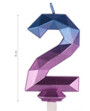 Number Candle - GEOMETRIC Blue/Purple