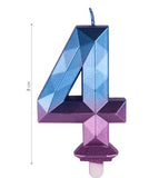 Number Candle - GEOMETRIC Blue/Purple