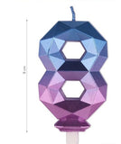 Number Candle - GEOMETRIC Blue/Purple