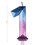 Number Candle - GEOMETRIC Blue/Purple