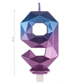 Number Candle - GEOMETRIC Blue/Purple
