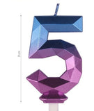 Number Candle - GEOMETRIC Blue/Purple