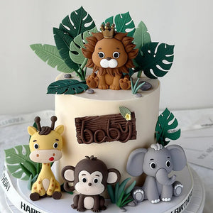 Jungle Animals Cake Topper Set