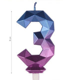 Number Candle - GEOMETRIC Blue/Purple