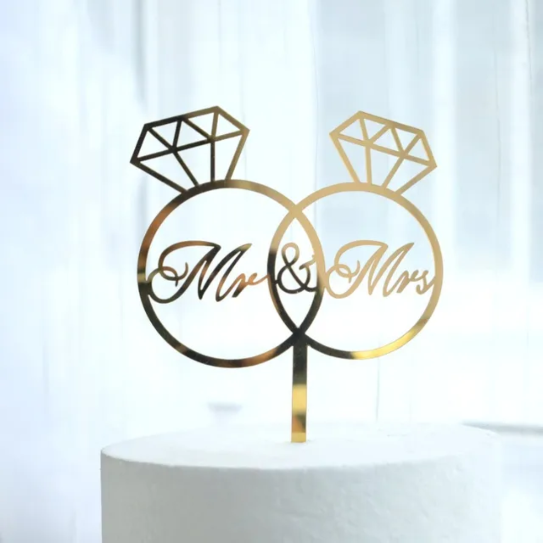 Birthday Topper Rings Wedding Cake Topper - RINGS – Artsy Cake Supplies