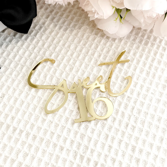 Sweet 16 Acrylic Cake Charm