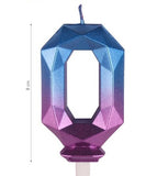 Number Candle - GEOMETRIC Blue/Purple