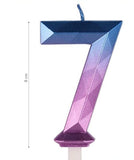 Number Candle - GEOMETRIC Blue/Purple