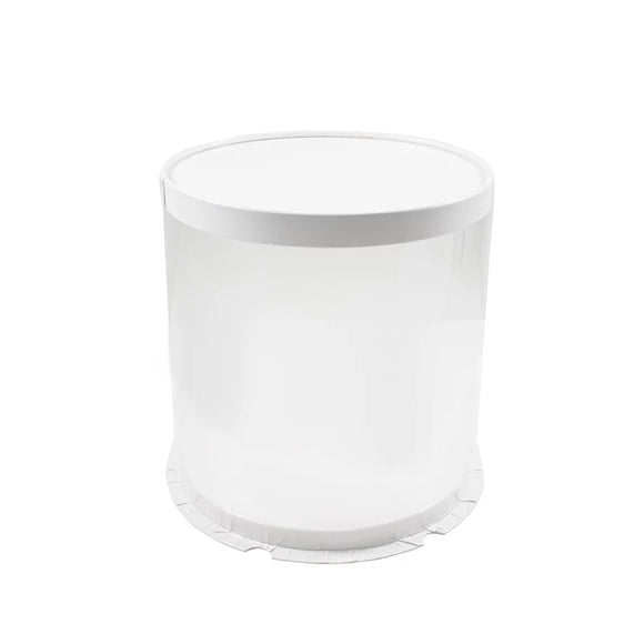 10” Clear w/ White Round Box- 12