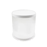 10” Clear w/ White Round Box- 9" HIGH