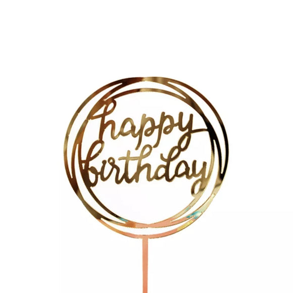 Happy Birthday Acrylic Topper- ROUND