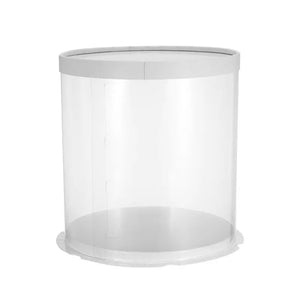 12” Clear w/ White Round Box- 9" HIGH