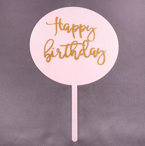 Happy Birthday Acrylic Cake Topper