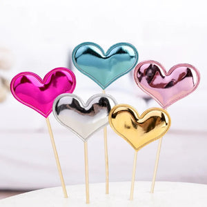 Mini Heart Cupcake Toppers- 5pcs