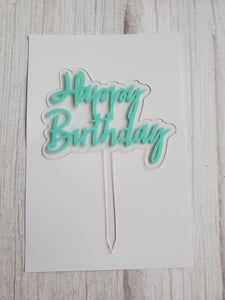 Happy Birthday Acrylic Topper -Pastels