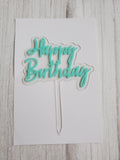 Happy Birthday Acrylic Topper -Pastels