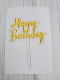 Happy Birthday Acrylic Topper -Pastels