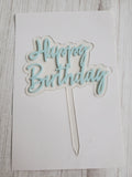 Happy Birthday Acrylic Topper -Pastels