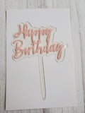 Happy Birthday Acrylic Topper -Pastels