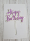 Happy Birthday Acrylic Topper -Pastels