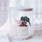 10” Clear w/ White Round Box- 9" HIGH