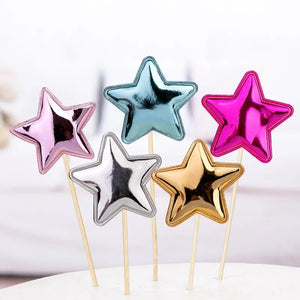 Mini Star Cupcake Toppers- 5pcs