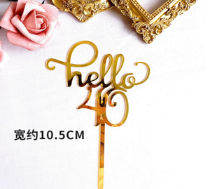 hello 40 Acrylic Cake Topper